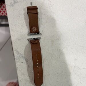 Tory Burch brown Leather Watch Strap with Silver Accents